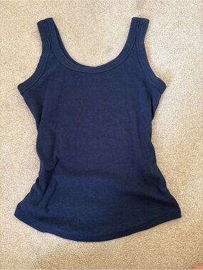 Navy Ribbed Tank